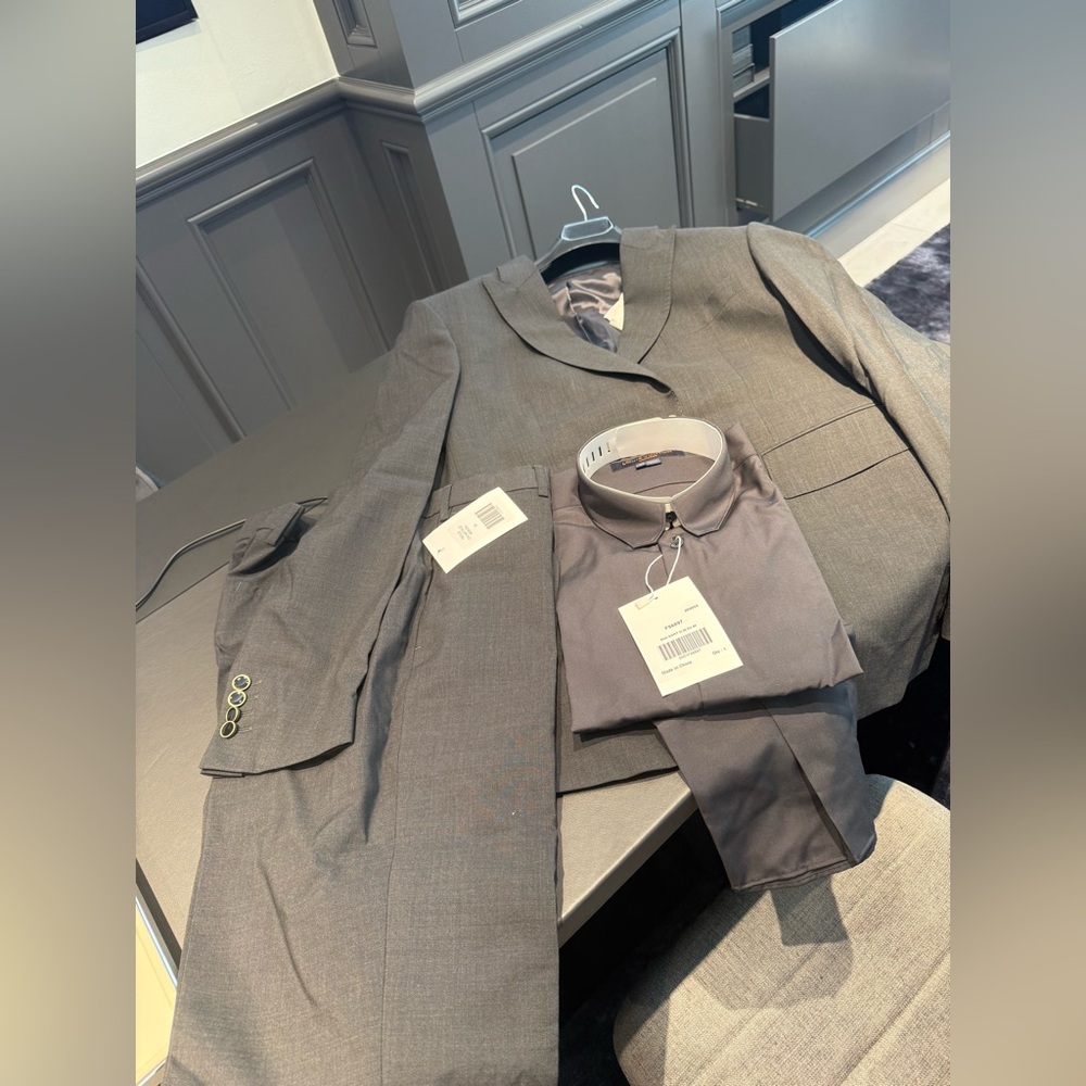 Louis Vuitton Charcoal Herringbone suit